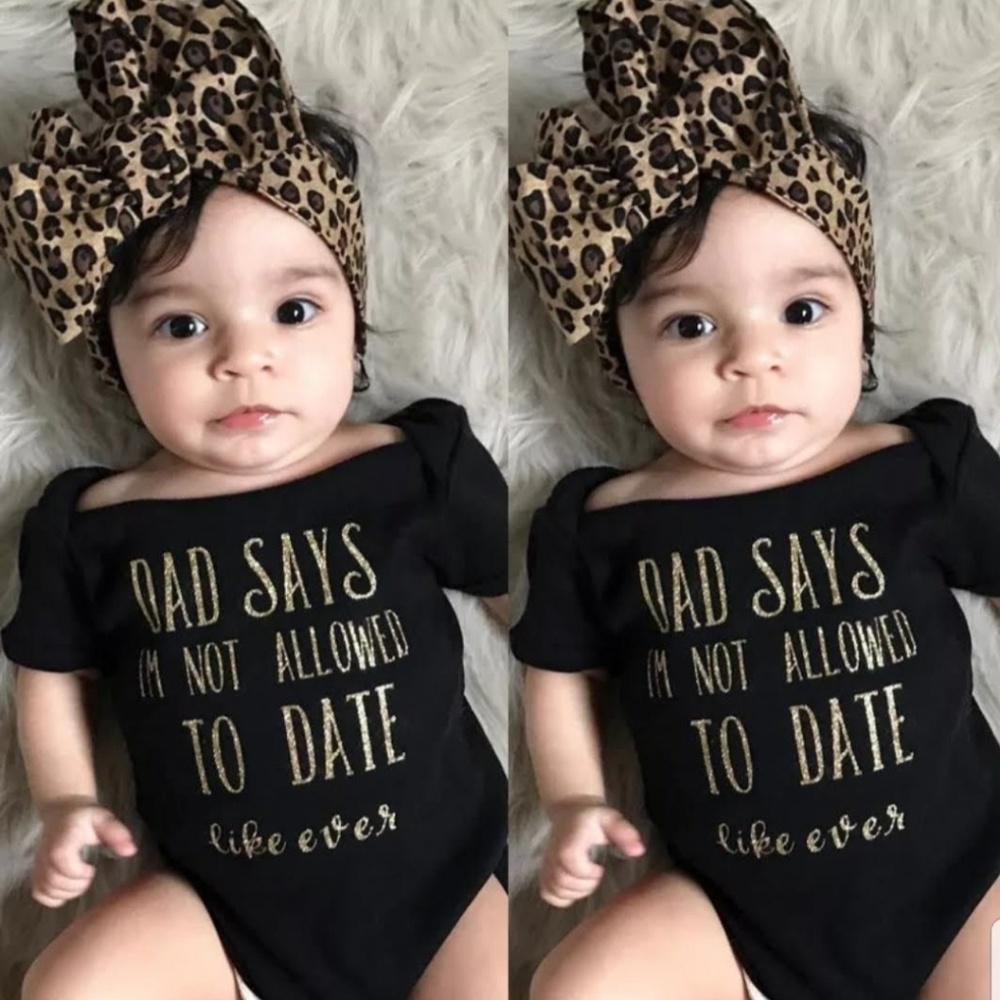 Trendy Baby Girl Clothes Off Shoulder Bodysuit + - Picture 2 of 8
